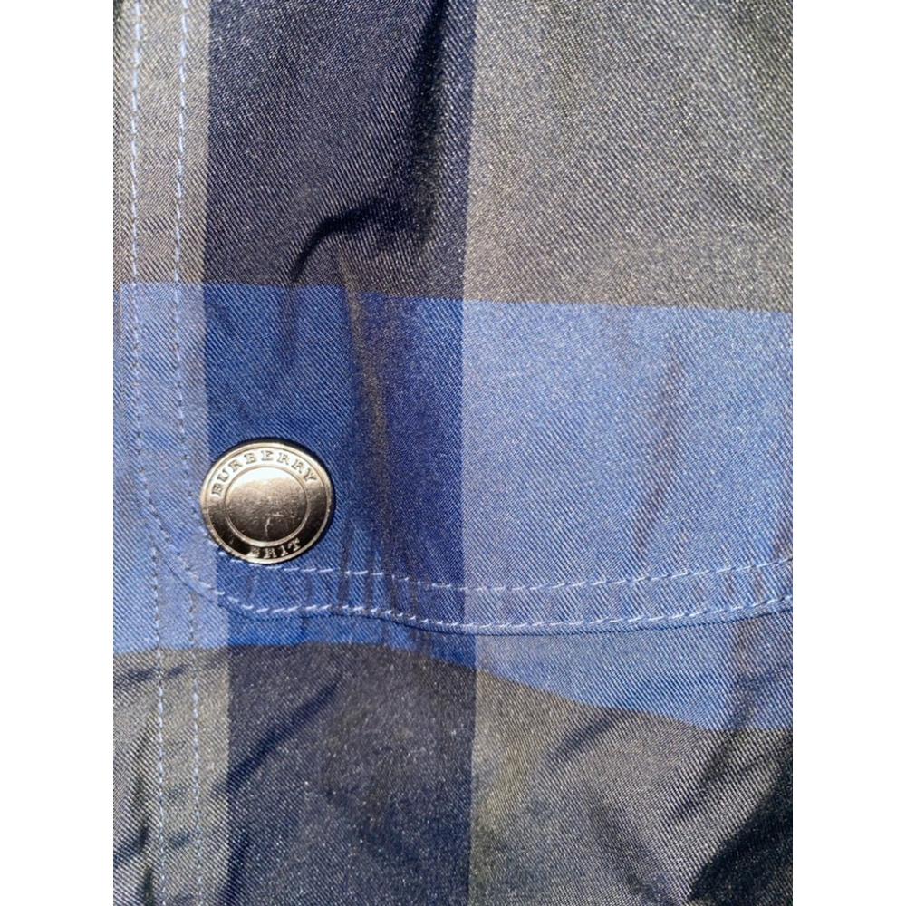 Women's Burberry Brit Plaid Jacket Size 10 Blue Gray - Picture 5 of 15